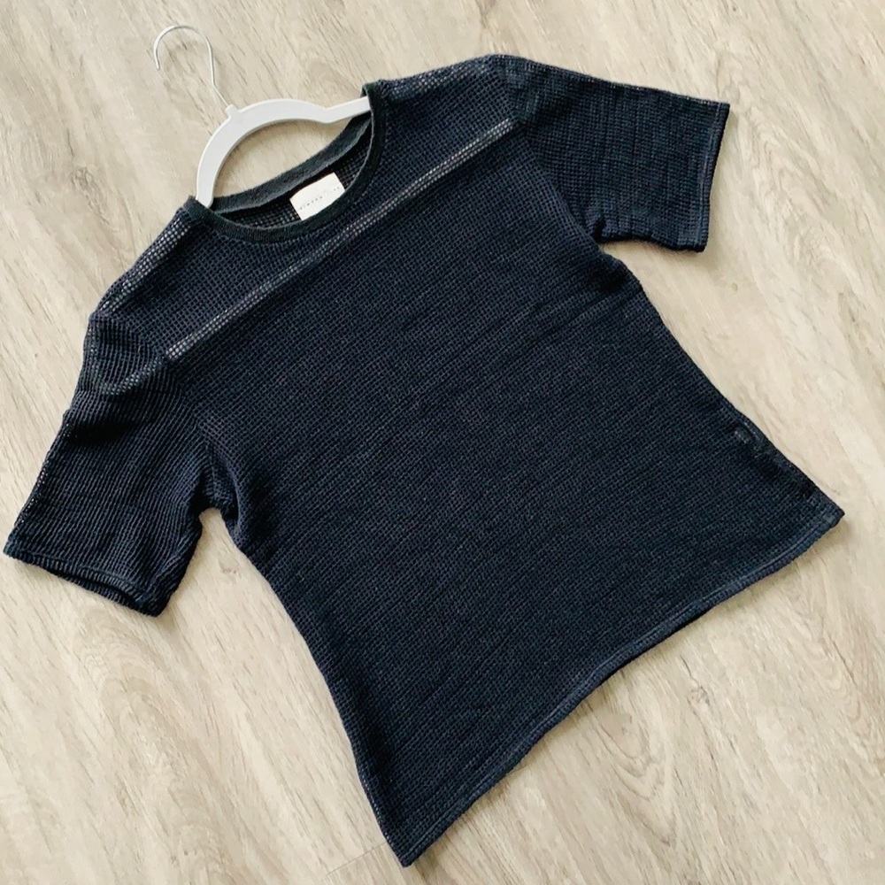 Simon Miller Black Cotton Perforated Knit Tshirt women’s size small